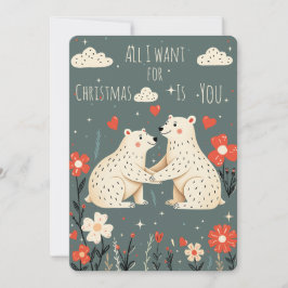 Cute Polar Bears Christmas Card Julkort