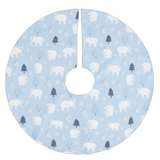 Cute Polar Bears Julgransmatta Borstad Polyester