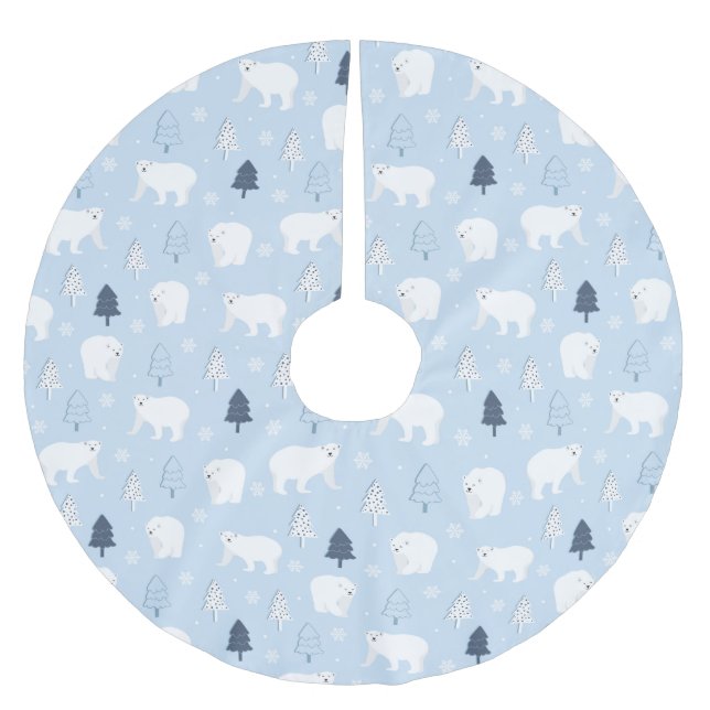 Cute Polar Bears Julgransmatta Borstad Polyester (Framsidan)