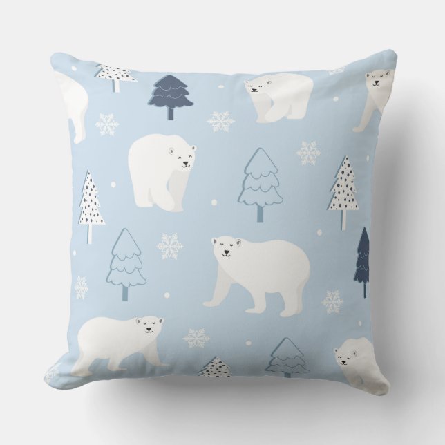 Cute Polar Bears Kudde (Framsida)