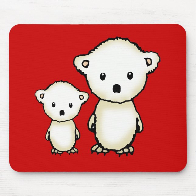 Cute Polar Bears Mousepad Musmatta (Framsidan)