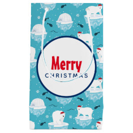 Cute Polar björn i jultomten Mönster