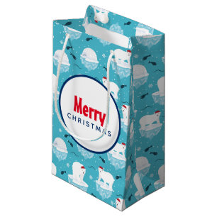 Cute Polar björn i jultomten Mönster