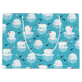 Cute Polar björn i jultomten Mönster