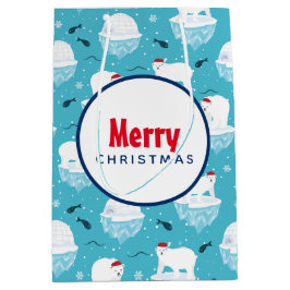 Cute Polar björn i jultomten Mönster