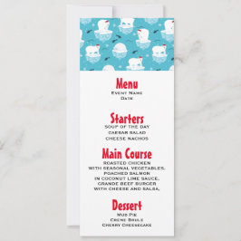 Cute Polar björn i jultomten Mönster Inbjudningar