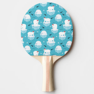 Cute Polar björn i jultomten Mönster Pingisracket