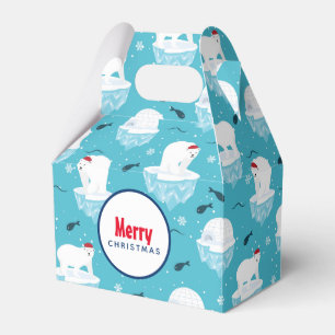 Cute Polar björn i jultomten Mönster Presentaskar
