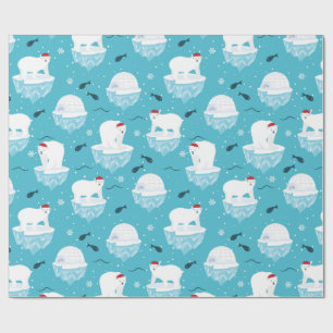 Cute Polar björn i jultomten Mönster Presentpapper
