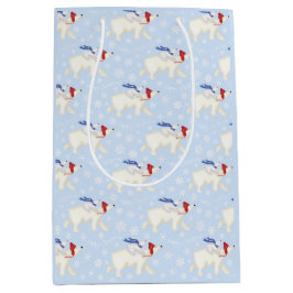 Cute polar björn och julklapp i unge