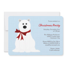 Cute Polar Björn på isblått jul Party