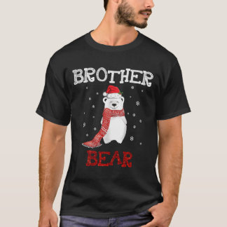 Cute Polar Brother Bear Scarf God jul Julafton T Shirt