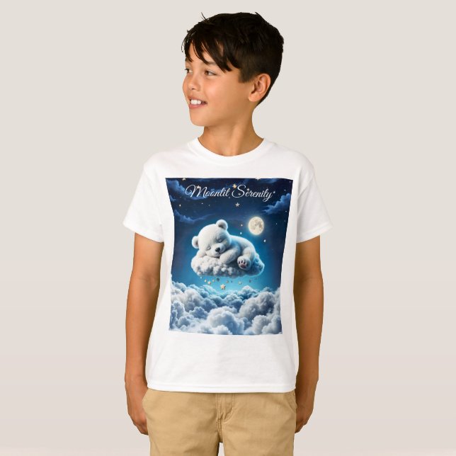 Cute Polar har unge skönhets-, fluffy-moln T Shirt (Hel framsida)