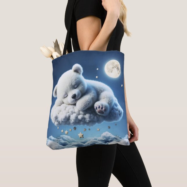 Cute Polar har unge skönhets-, fluffy-moln Tygkasse (Närbild)