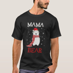 Cute Polar Mamma Bear Scarf God jul Julafton Ho T Shirt