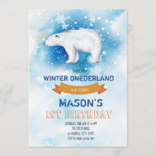 Cute polar-medpartsinbjudan inbjudningar