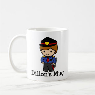 Cute Polisman med baton Kaffemugg