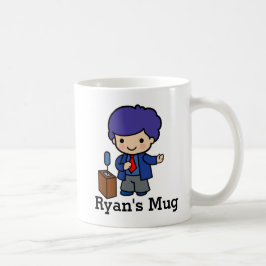 Cute Politikar/Högtalare med blått hår med podium Kaffemugg