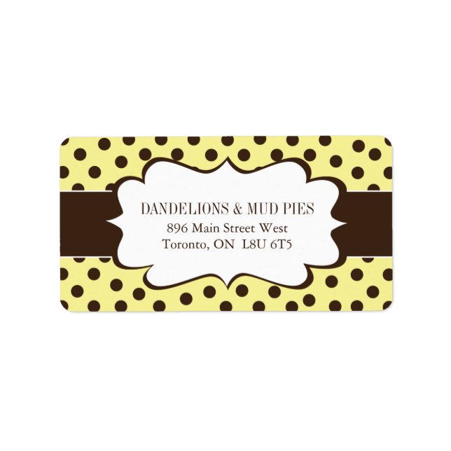 Cute Polk a Dot-Adressetiketter Adressetikett (Framsidan)