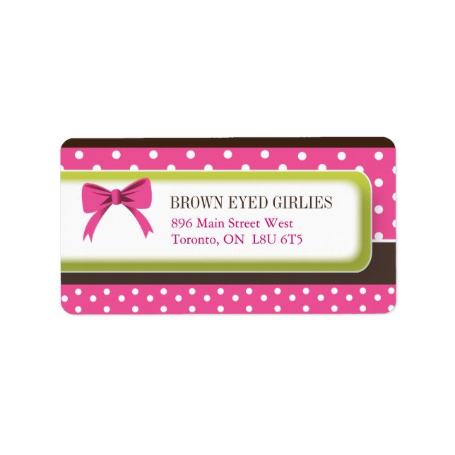 Cute Polk a Dot & Shipping Labels Adressetikett (Framsidan)