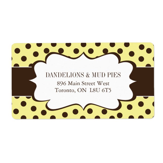 Cute Polk a Dot Shipping Labels Fraktsedel (Framsidan)