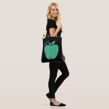 Cute Polka Dot Apple Black Teacher