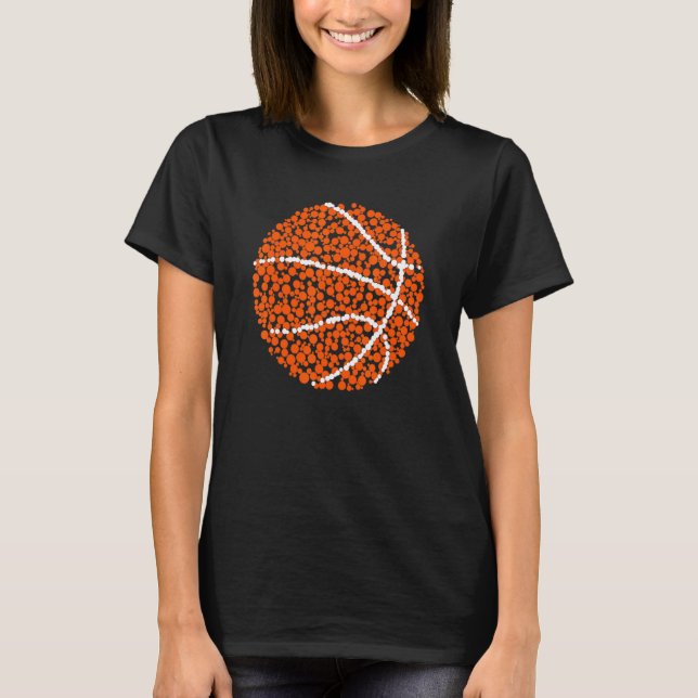 Cute Polka Dot Basketball Älskare Player Internati T Shirt (Framsida)