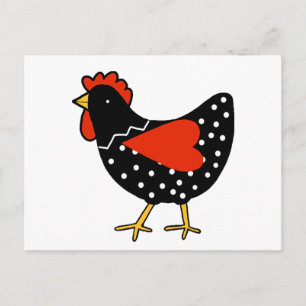 Cute Polka Dot Chicken Vykort
