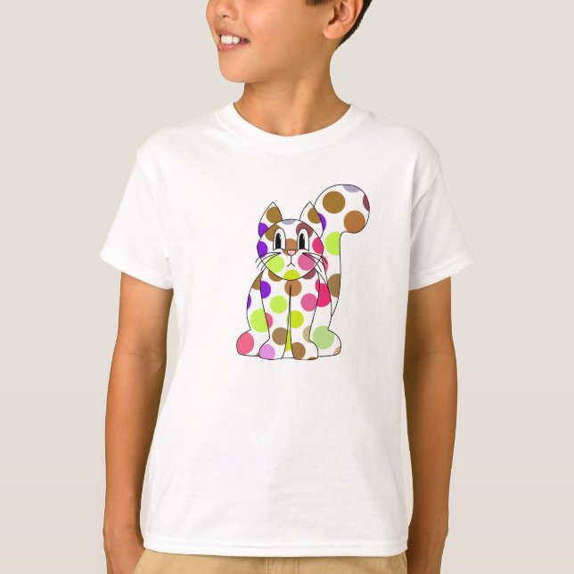 Cute Polka Dot Kattunge Shirt Tee (Framsida)