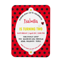 Cute Polka dot Ladybug Daisy Barns födelsedag Part Magnet