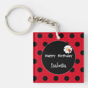 Cute Polka dot Ladybug Daisy Flower Födelsedagsfes