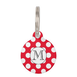 Cute Polka Dot Monogram Anpassningsbar Plocka valf Katt ID Bricka