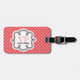 Cute Polka Dot Mönster Personlig Girly Bagagebricka