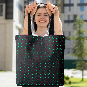 Cute Polka Dot Mönster Simple Modern Teal Black Tygkasse