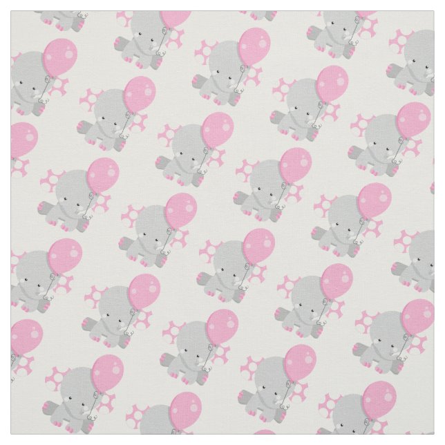 Cute Polka Dot Rosa Elephant Girl Baby Tyg (Provkarta)