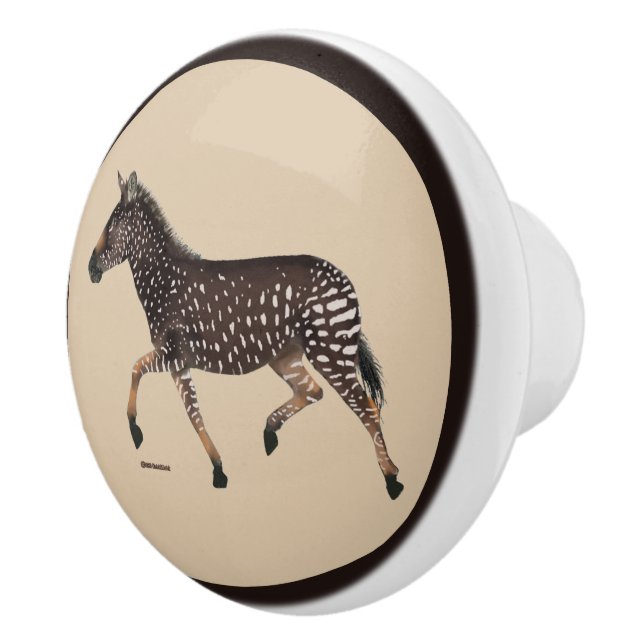 Cute Polka Dot Zebra Ceramic Knob Knopp (Höger)