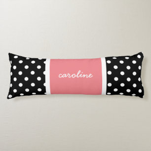 Cute Polka dots, Black/White & Ro, lägg till ditt Kroppskudde
