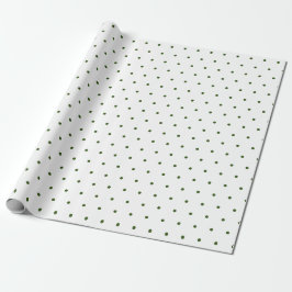 Cute polka dots l Grönt och vit födelsedag Presentpapper