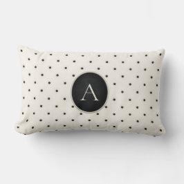 Cute Polka dots Monogrammed Ivory Lumbarkudde