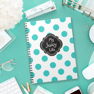 Cute Polka dots Mönster Mitt Juicy Life Anteckningsbok Med Spiral