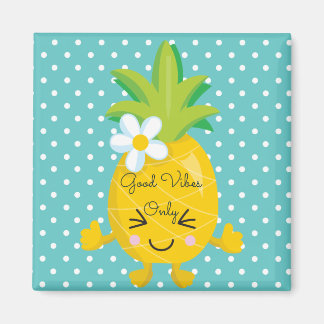 Cute Polka dots och ananas Magnet