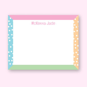 Cute Polka dots Pastel Vår Påsk Stationery Anteckningskort