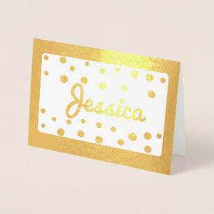 Cute Polka-prickmonogram Bridesmaid-tackkort Folierat Kort