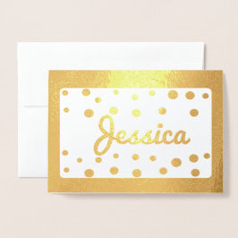 Cute Polka-prickmonogram Bridesmaid-tackkort Folierat Kort