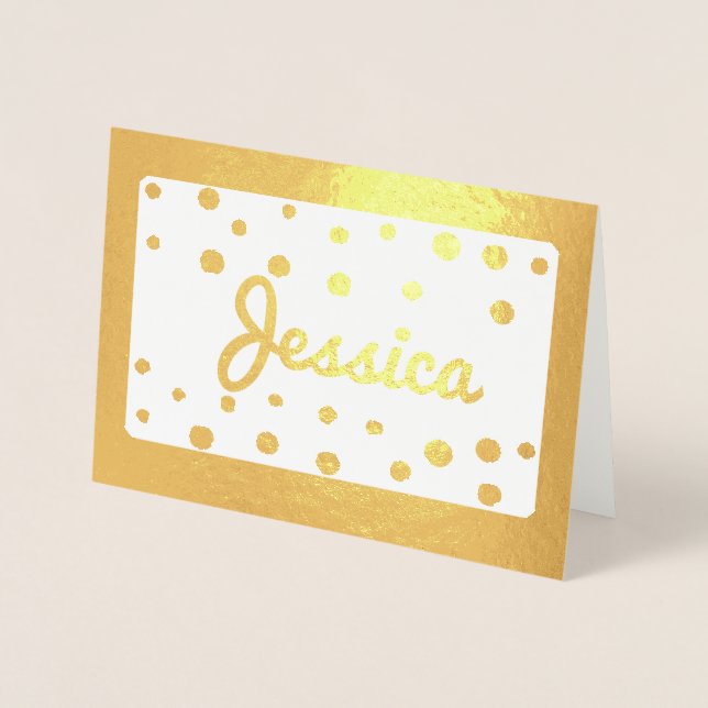 Cute Polka-prickmonogram Bridesmaid-tackkort Folierat Kort (Framsida)