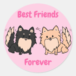 Cute Pom BFF Runt Klistermärke