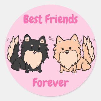 Cute Pom BFF Runt Klistermärke