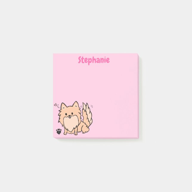 Cute Pom-Rosa Post-it Block (Framsida)
