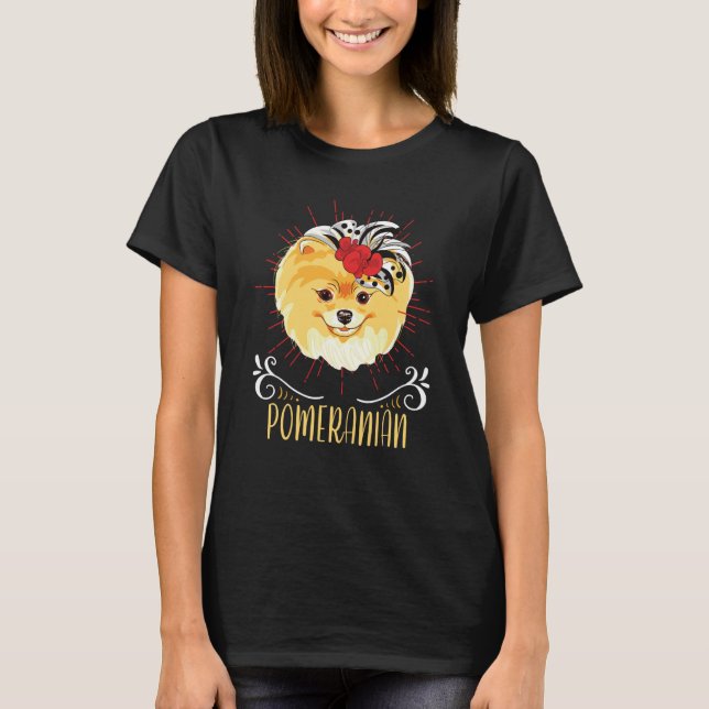 Cute Pomeranian Delightful Cheerful Animal T Shirt (Framsida)