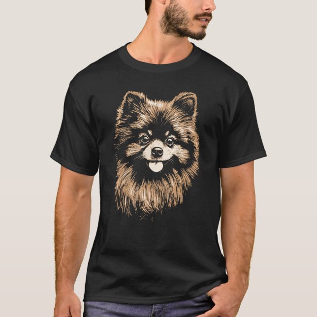 Cute Pomeranian Dog Pet Adorable Animals T Shirt (Framsida)